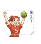 ハンドボール 女子 部活 スポーツ (文字)（個別スタンプ：22）