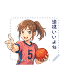 ハンドボール 女子 部活 スポーツ (文字)（個別スタンプ：23）