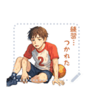 ハンドボール 男子 部活 スポーツ (文字)（個別スタンプ：6）