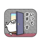 角型腹巻きアザラシ君 001（あざらし）白黒（個別スタンプ：12）