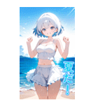 可愛い女子ずっと使えるBIGスタンプ夏・海（個別スタンプ：3）