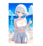 可愛い女子ずっと使えるBIGスタンプ夏・海（個別スタンプ：7）