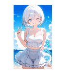 可愛い女子ずっと使えるBIGスタンプ夏・海（個別スタンプ：8）