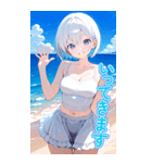 可愛い女子ずっと使えるBIGスタンプ夏・海（個別スタンプ：13）