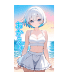 可愛い女子ずっと使えるBIGスタンプ夏・海（個別スタンプ：16）