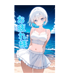 可愛い女子ずっと使えるBIGスタンプ夏・海（個別スタンプ：17）