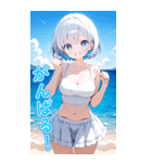 可愛い女子ずっと使えるBIGスタンプ夏・海（個別スタンプ：18）