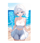 可愛い女子ずっと使えるBIGスタンプ夏・海（個別スタンプ：21）
