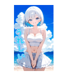 可愛い女子ずっと使えるBIGスタンプ夏・海（個別スタンプ：23）