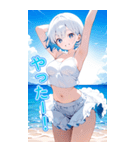 可愛い女子ずっと使えるBIGスタンプ夏・海（個別スタンプ：24）