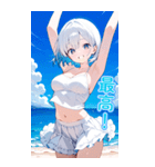 可愛い女子ずっと使えるBIGスタンプ夏・海（個別スタンプ：26）