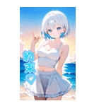 可愛い女子ずっと使えるBIGスタンプ夏・海（個別スタンプ：29）