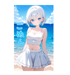 可愛い女子ずっと使えるBIGスタンプ夏・海（個別スタンプ：36）