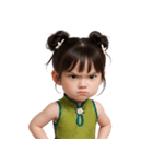 かわいい緑色の中国の女の子  (NT)（個別スタンプ：2）
