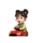 かわいい緑色の中国の女の子  (NT)（個別スタンプ：3）