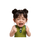 かわいい緑色の中国の女の子  (NT)（個別スタンプ：4）