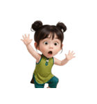 かわいい緑色の中国の女の子  (NT)（個別スタンプ：5）
