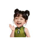 かわいい緑色の中国の女の子  (NT)（個別スタンプ：7）