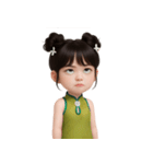 かわいい緑色の中国の女の子  (NT)（個別スタンプ：10）