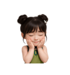 かわいい緑色の中国の女の子  (NT)（個別スタンプ：13）