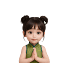 かわいい緑色の中国の女の子  (NT)（個別スタンプ：17）