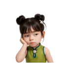 かわいい緑色の中国の女の子  (NT)（個別スタンプ：19）