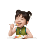 かわいい緑色の中国の女の子  (NT)（個別スタンプ：22）