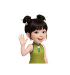 かわいい緑色の中国の女の子  (NT)（個別スタンプ：25）