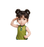 かわいい緑色の中国の女の子  (NT)（個別スタンプ：26）