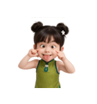かわいい緑色の中国の女の子  (NT)（個別スタンプ：28）
