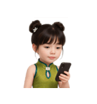 かわいい緑色の中国の女の子  (NT)（個別スタンプ：29）