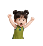かわいい緑色の中国の女の子  (NT)（個別スタンプ：32）