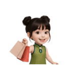 かわいい緑色の中国の女の子  (NT)（個別スタンプ：33）