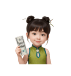 かわいい緑色の中国の女の子  (NT)（個別スタンプ：35）