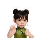 かわいい緑色の中国の女の子  (NT)（個別スタンプ：36）