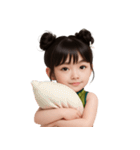 かわいい緑色の中国の女の子  (NT)（個別スタンプ：40）