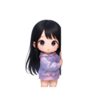 かわいい紫のロングヘアの女の子 （NT）（個別スタンプ：5）