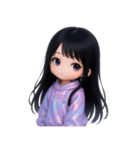 かわいい紫のロングヘアの女の子 （NT）（個別スタンプ：6）