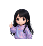 かわいい紫のロングヘアの女の子 （NT）（個別スタンプ：7）