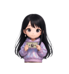 かわいい紫のロングヘアの女の子 （NT）（個別スタンプ：8）