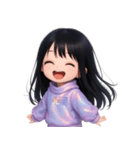 かわいい紫のロングヘアの女の子 （NT）（個別スタンプ：9）