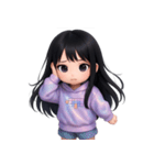 かわいい紫のロングヘアの女の子 （NT）（個別スタンプ：10）