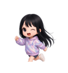 かわいい紫のロングヘアの女の子 （NT）（個別スタンプ：11）