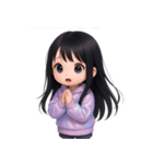 かわいい紫のロングヘアの女の子 （NT）（個別スタンプ：12）