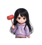 かわいい紫のロングヘアの女の子 （NT）（個別スタンプ：13）
