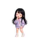 かわいい紫のロングヘアの女の子 （NT）（個別スタンプ：14）