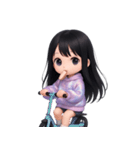 かわいい紫のロングヘアの女の子 （NT）（個別スタンプ：17）