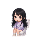 かわいい紫のロングヘアの女の子 （NT）（個別スタンプ：20）