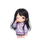 かわいい紫のロングヘアの女の子 （NT）（個別スタンプ：22）