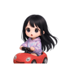 かわいい紫のロングヘアの女の子 （NT）（個別スタンプ：24）